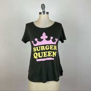 Wildfox Grey Burger Queen Graphic Tee XS